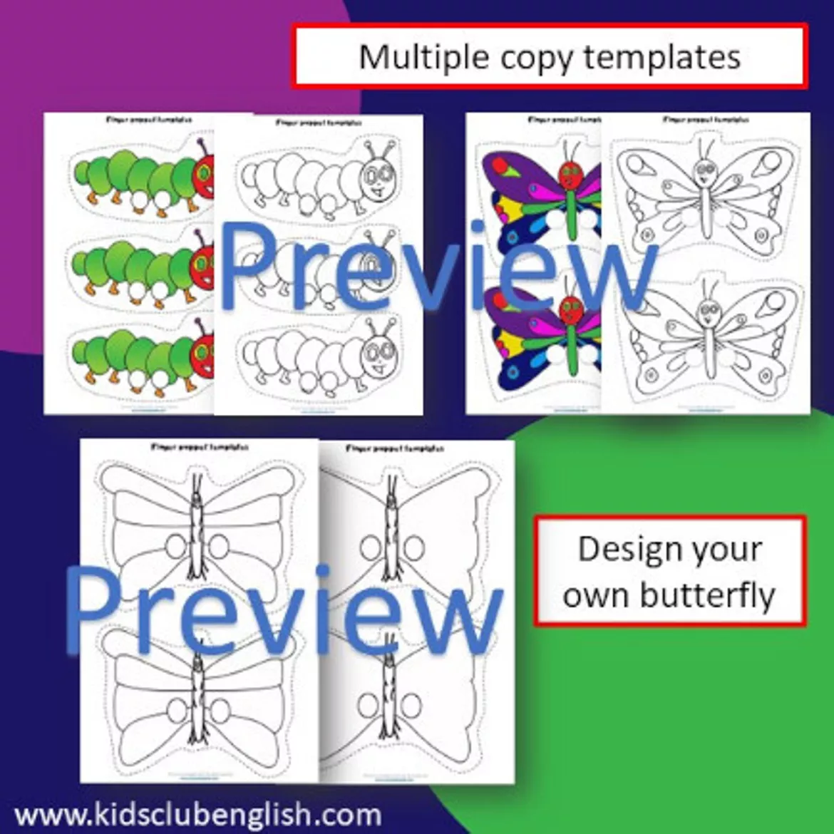 Bild in der Beschreibung des Unterrichtsmaterials The Hungry Caterpillar Finger Puppets von Kids Club English with Fiona Hunter #2