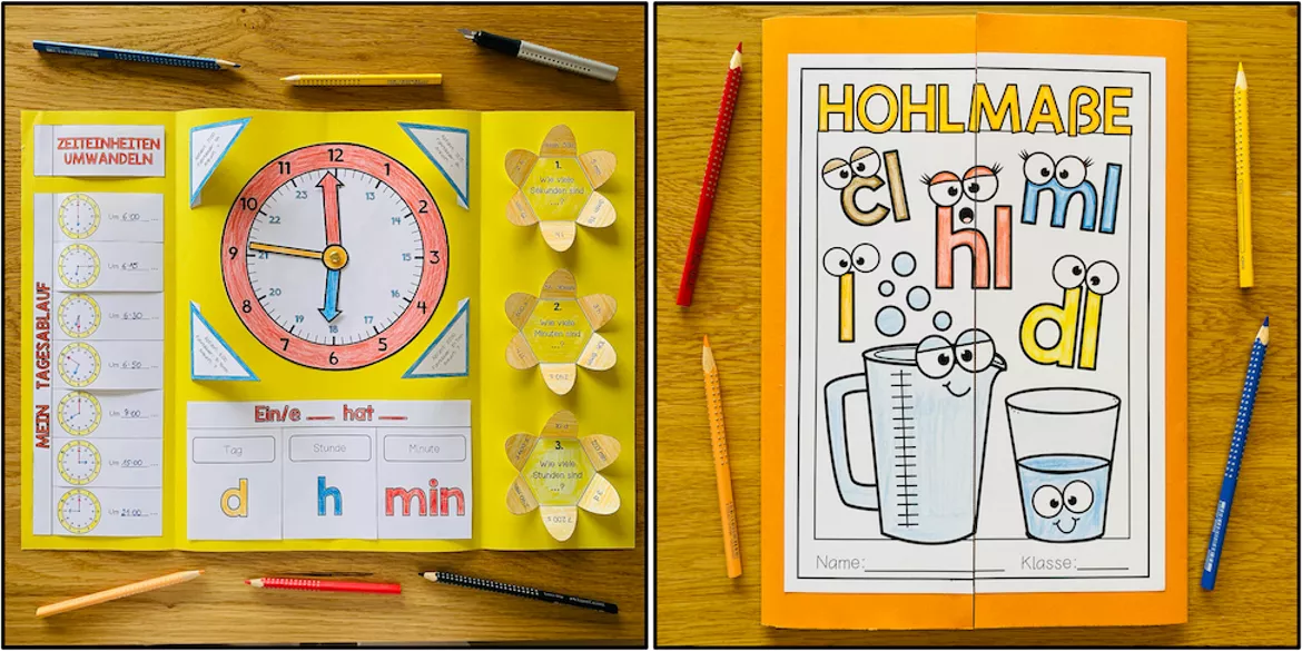 Bild in der Beschreibung des Unterrichtsmaterials Größen & Maßeinheiten – Lapbooks zu Länge, Gewicht, Zeit, Geld & Hohlmaßen | Klasse 4–5 von Unterrichtmitspass #2