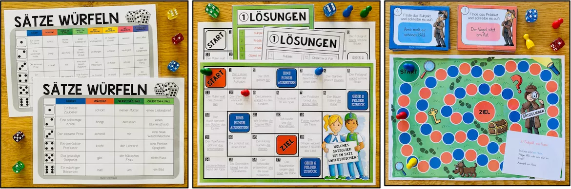 Bild in der Beschreibung des Unterrichtsmaterials Satzglieder Deutsch – Subjekt, Prädikat, Dativobjekt, Akkusativobjekt, Umstandsergänzungen, Umstellprobe | Arbeitsblätter, Lernspiele, Aufgabenkarten, Materialpaket 3., 4., 5., 6. Klasse, Grundschule, Sekundarstufe von Unterrichtmitspass #5