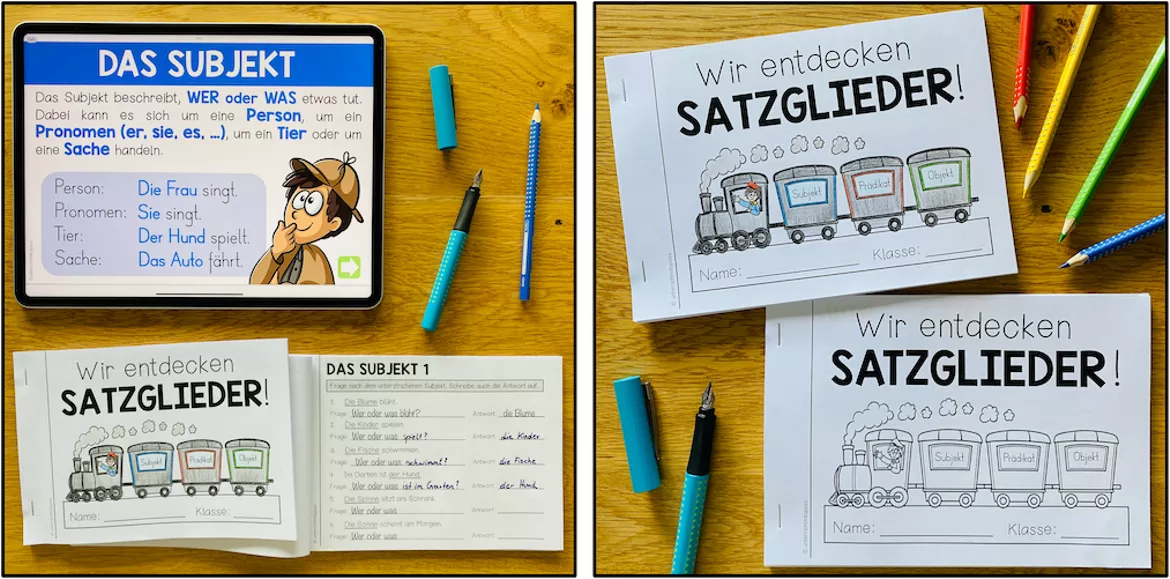 Bild in der Beschreibung des Unterrichtsmaterials SATZGLIEDER - Präsentation + Arbeitsheft von Unterrichtmitspass #1