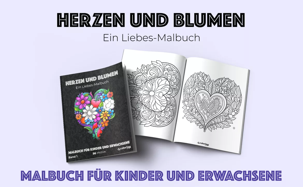Bild in der Beschreibung des Unterrichtsmaterials Herzen Und Blumen ➜ Ausmalbilder (56 Malvorlagen) von colorinq #1
