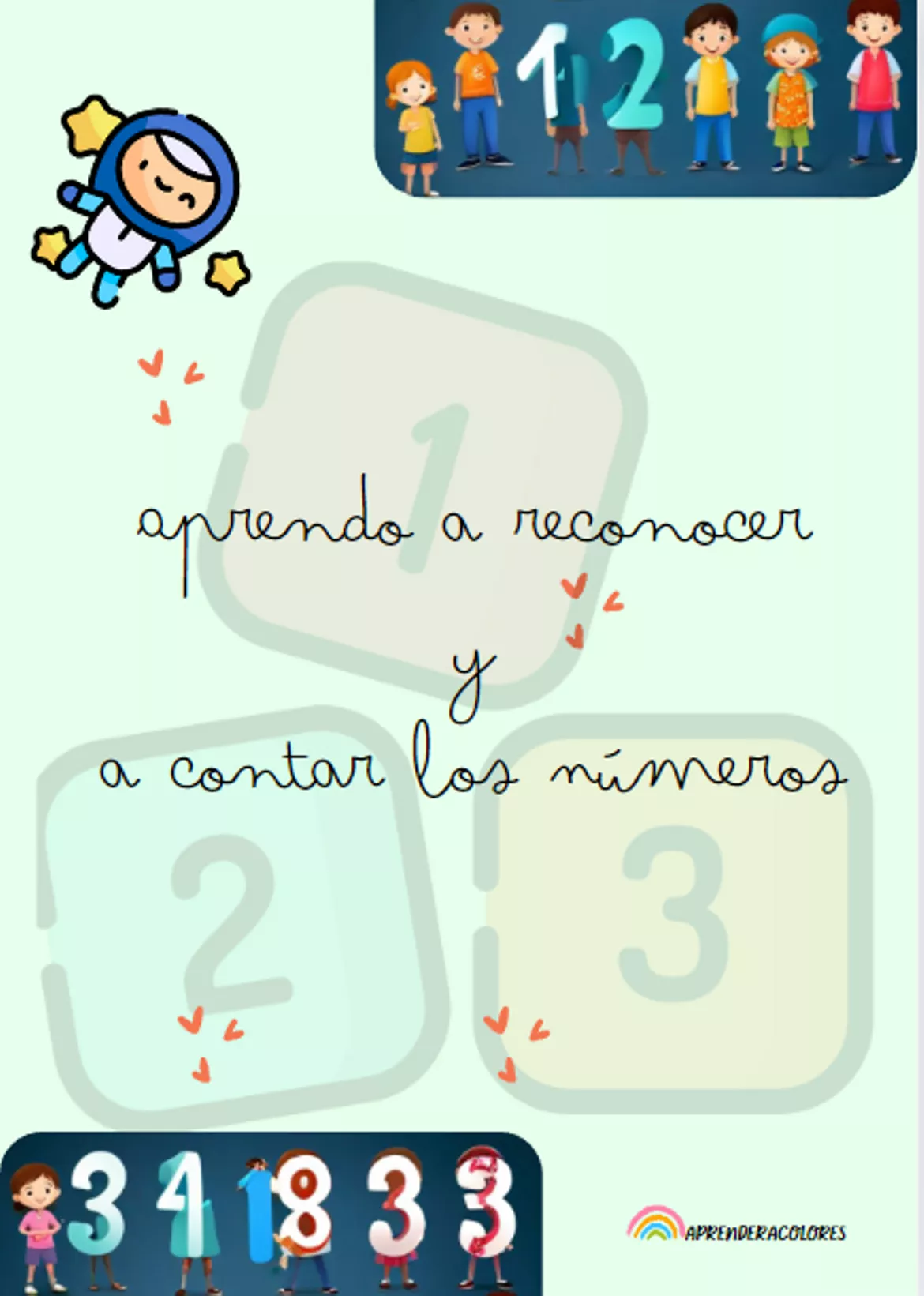 Bild in der Beschreibung des Unterrichtsmaterials Reconoce, Identifica y cuenta los números del 1 al 10 von AprenderAcolores #1