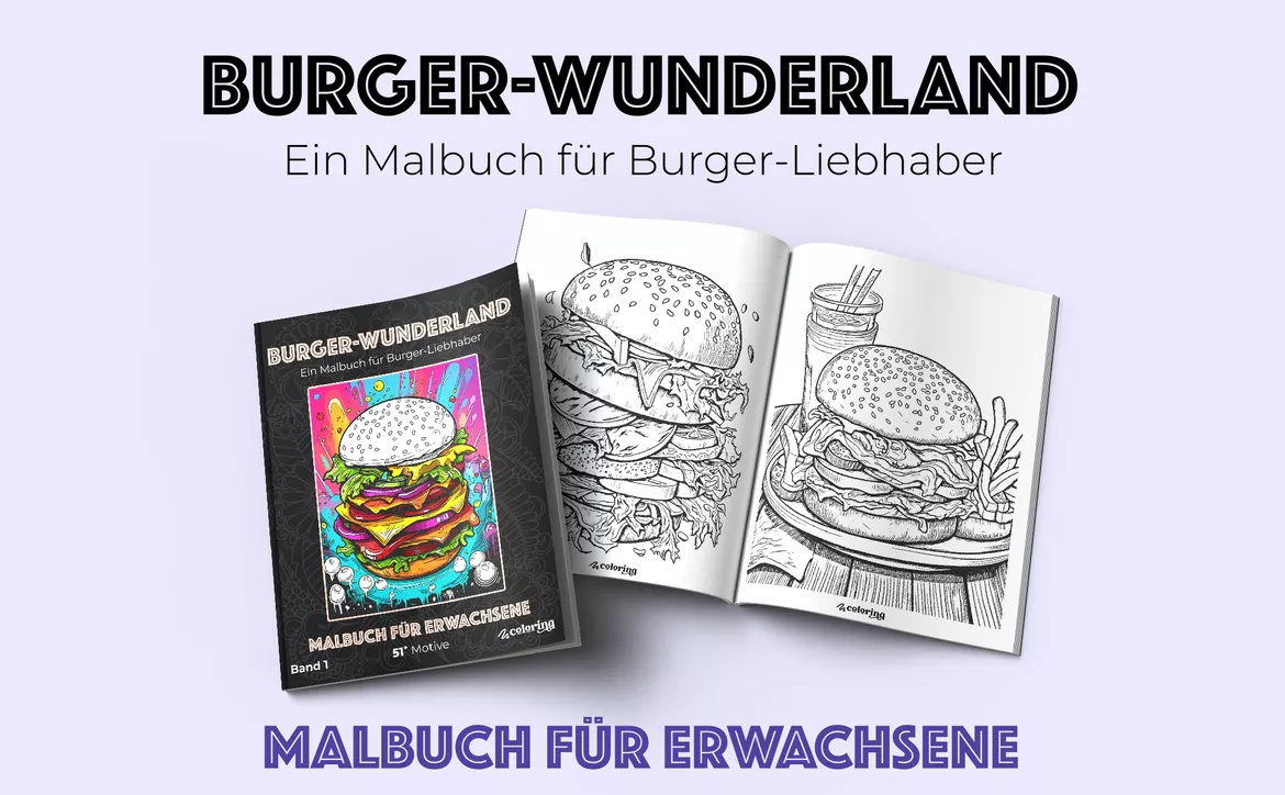 Bild in der Beschreibung des Unterrichtsmaterials Burger-Wunderland ❂ Ausmalbilder (51 Malvorlagen) - Burger von colorinq #1