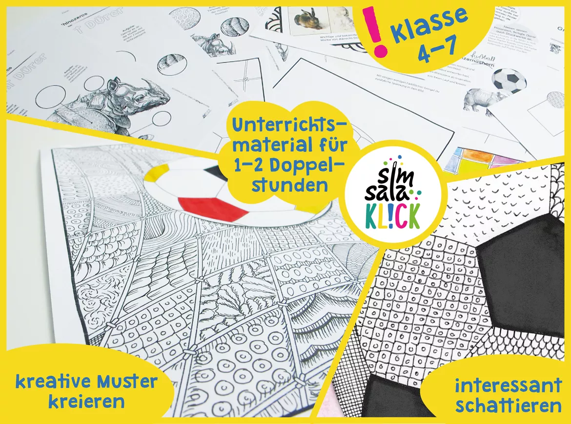 Bild in der Beschreibung des Unterrichtsmaterials fertige Kunst-Doppel-Stunde: Dürers Rhino zur Fußball-EM von simsalaKLICK #1