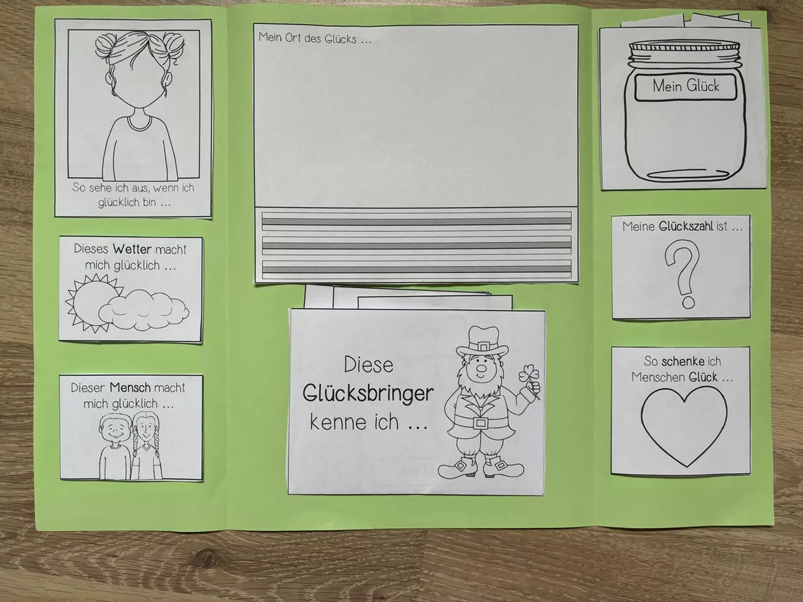 Bild in der Beschreibung des Unterrichtsmaterials Lapbook zum Thema Glück Philosophie/Ethik von Fräulein Sara #1