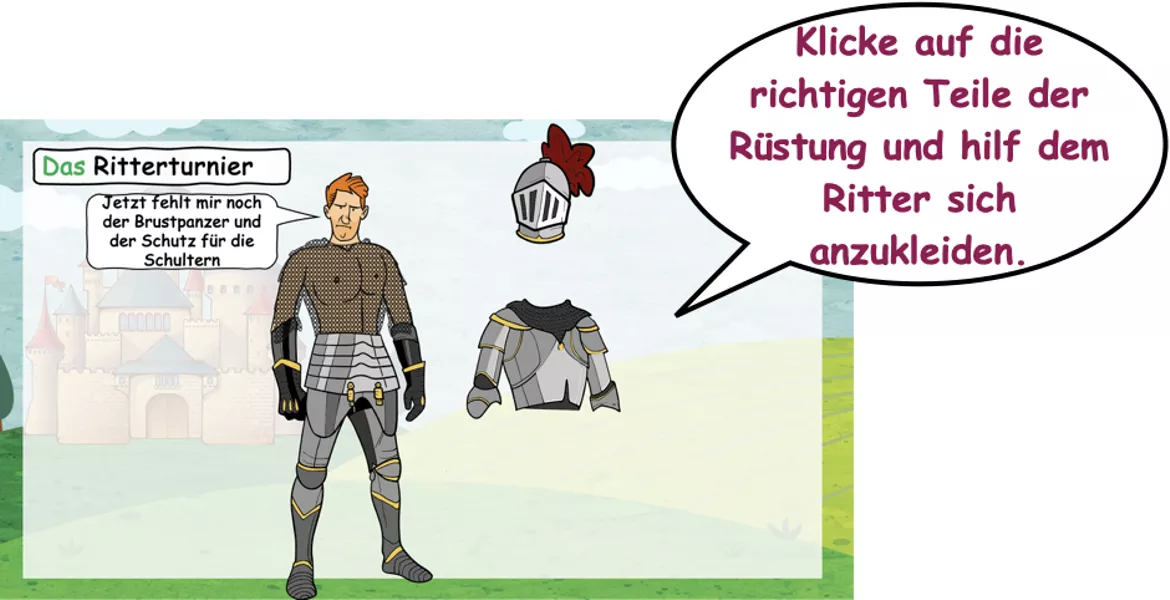 Bild in der Beschreibung des Unterrichtsmaterials Spiel Ritter im Mittelalter Rüstung anziehen von kreativ lernen #1