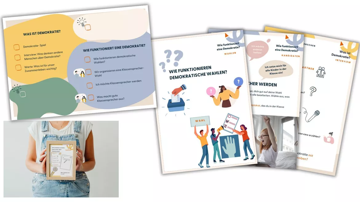 Bild in der Beschreibung des Unterrichtsmaterials Demokratie Projekt (Klasse 1-2) | Unterrichtsmaterial und Praxisanleitung von Lehrerglück #1
