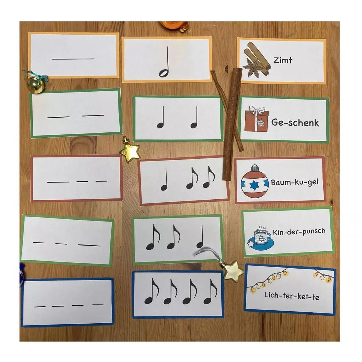 Bild in der Beschreibung des Unterrichtsmaterials Musik Grundschule, Rhythmusbausteine Musikunterricht Winter, Musik von Kreativ-Schwestern #1
