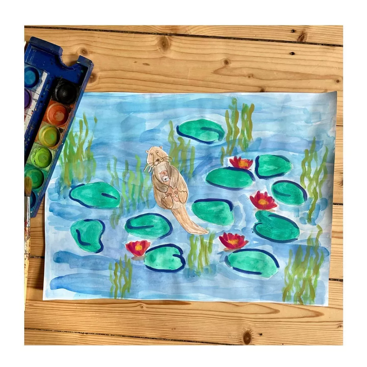 Bild in der Beschreibung des Unterrichtsmaterials Claude Monet, Seerosenteich, Künstler in der Grundschule von Kreativ-Schwestern #1