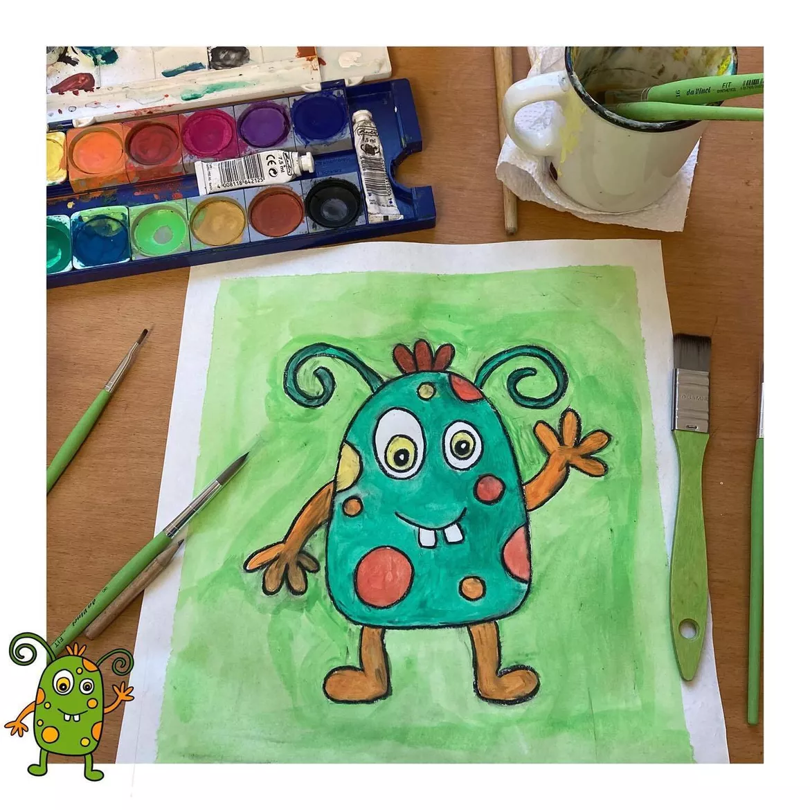 Bild in der Beschreibung des Unterrichtsmaterials Kunst Lückenfüller, Schritt für Schritt Monster zeichnen, Kunstidee für Zwischendurch von Kreativ-Schwestern #1