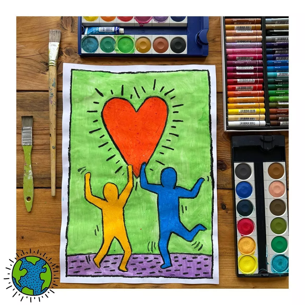Bild in der Beschreibung des Unterrichtsmaterials Keith Haring im Kunstunterricht, Künstler, Keith Haring Kunst von Kreativ-Schwestern #1