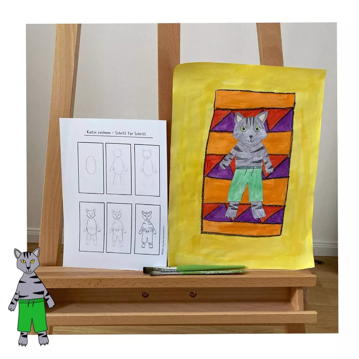 Bild in der Beschreibung des Unterrichtsmaterials Kunst Grundschule Sommer, Tiere im Sommer, fertige Kunststunde von Kreativ-Schwestern #1