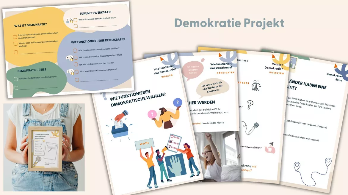 Bild in der Beschreibung des Unterrichtsmaterials Materialpaket Demokratie Klasse 1-6 von Lehrerglück #1