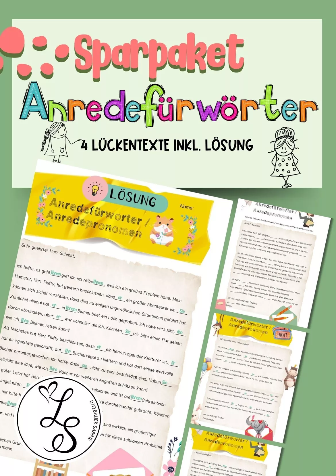 Bild in der Beschreibung des Unterrichtsmaterials Briefe schreiben: persönliche/formelle Anrede & Gruß von Sabine Lutzbauer (Lieblings-Stück) #1