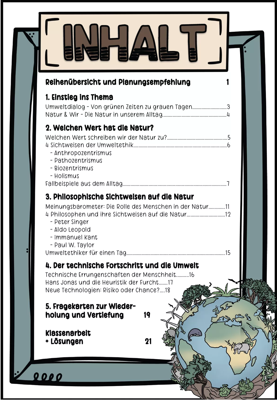 Bild in der Beschreibung des Unterrichtsmaterials Umweltethik | Ethik | Umwelt | Klasse 8 9 10 von Sir Tobey - Ethik mit Klasse #1