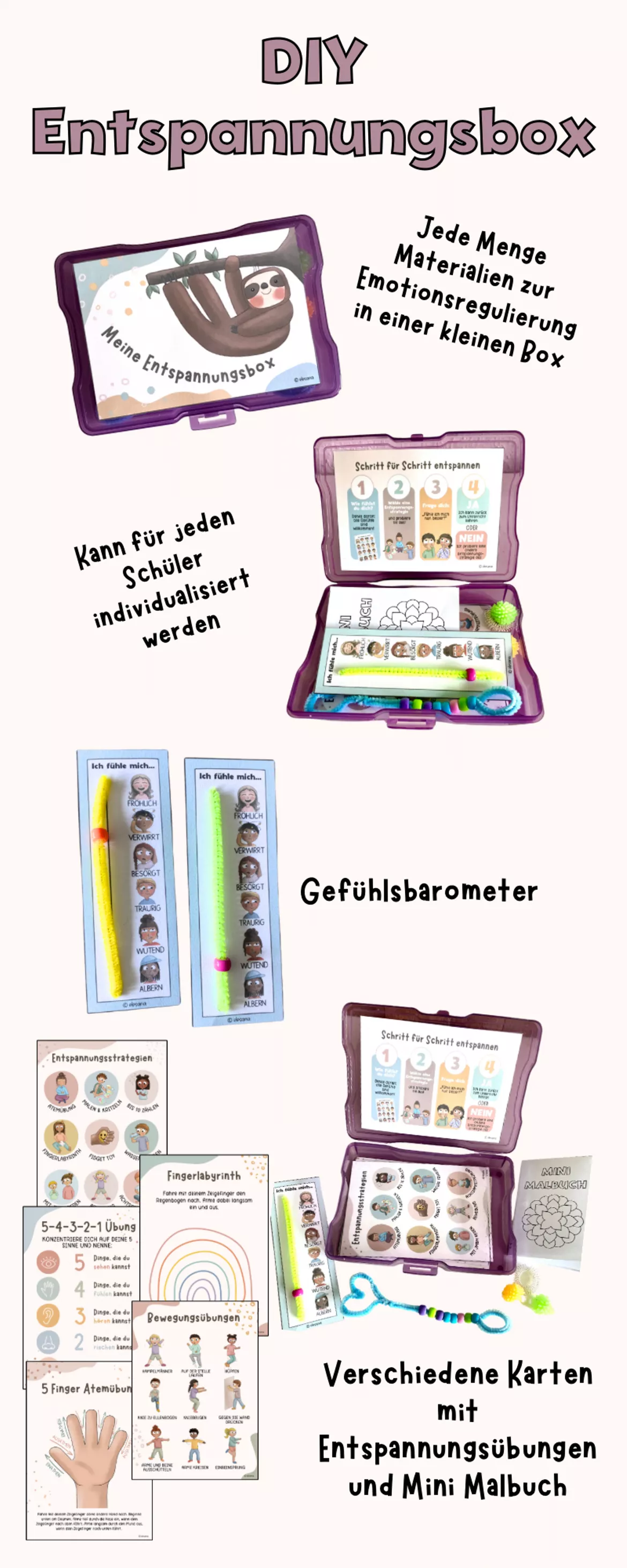 Bild in der Beschreibung des Unterrichtsmaterials DIY Entspannungsbox zur Emotionsregulierung - Calm Down Kit von Connect2Calm (elesana) #1