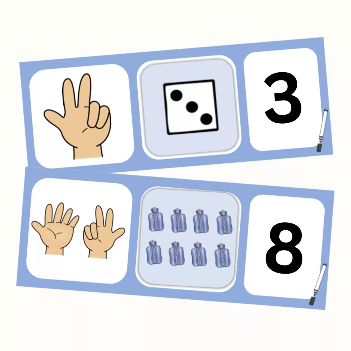 Bild in der Beschreibung des Unterrichtsmaterials Fingerbilder und Ziffern - Klettkarten von Tafelzauber #1