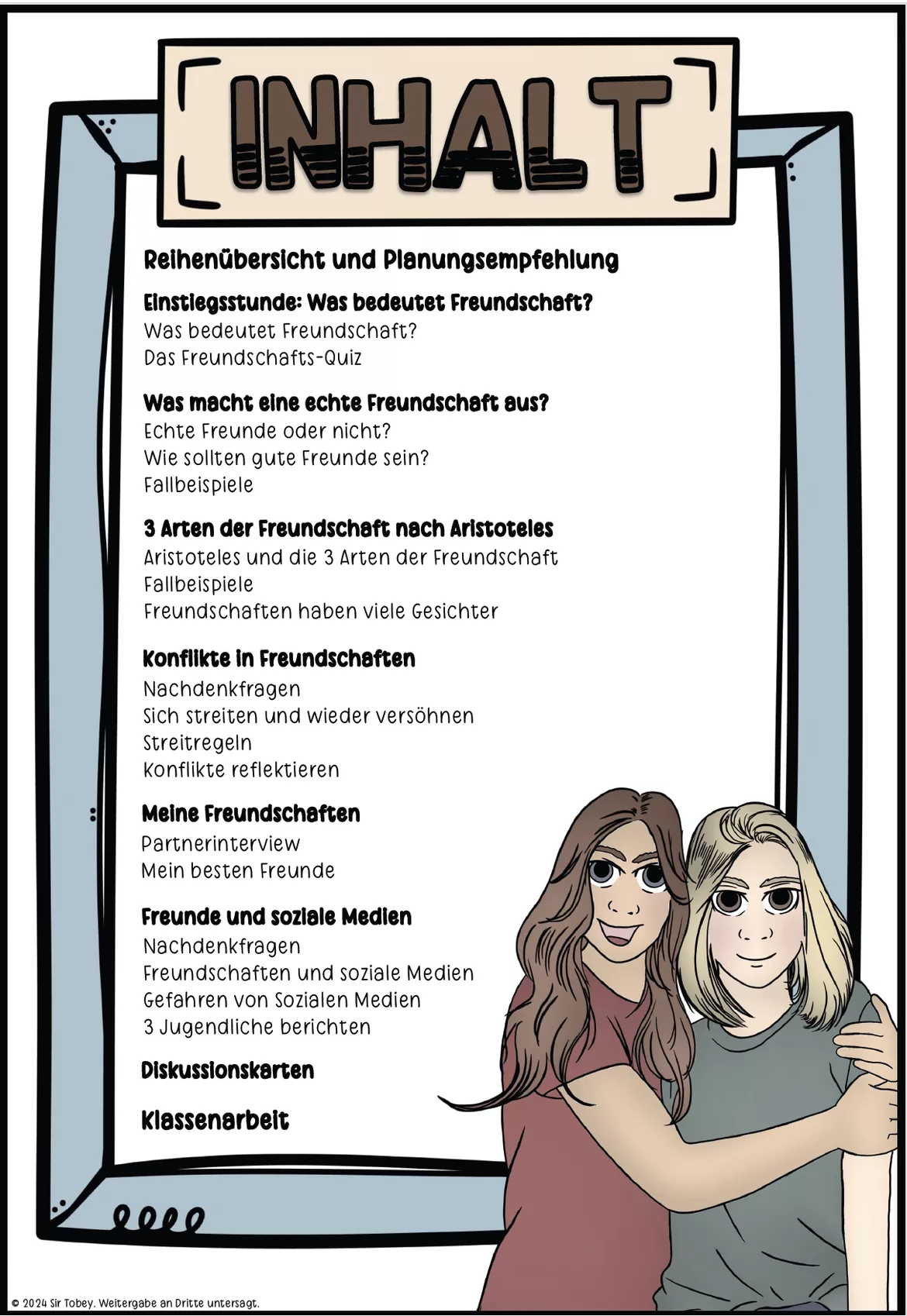 Bild in der Beschreibung des Unterrichtsmaterials Freundschaft Klasse 5 6 7 von Sir Tobey - Ethik mit Klasse und alles zum Schulstart #1