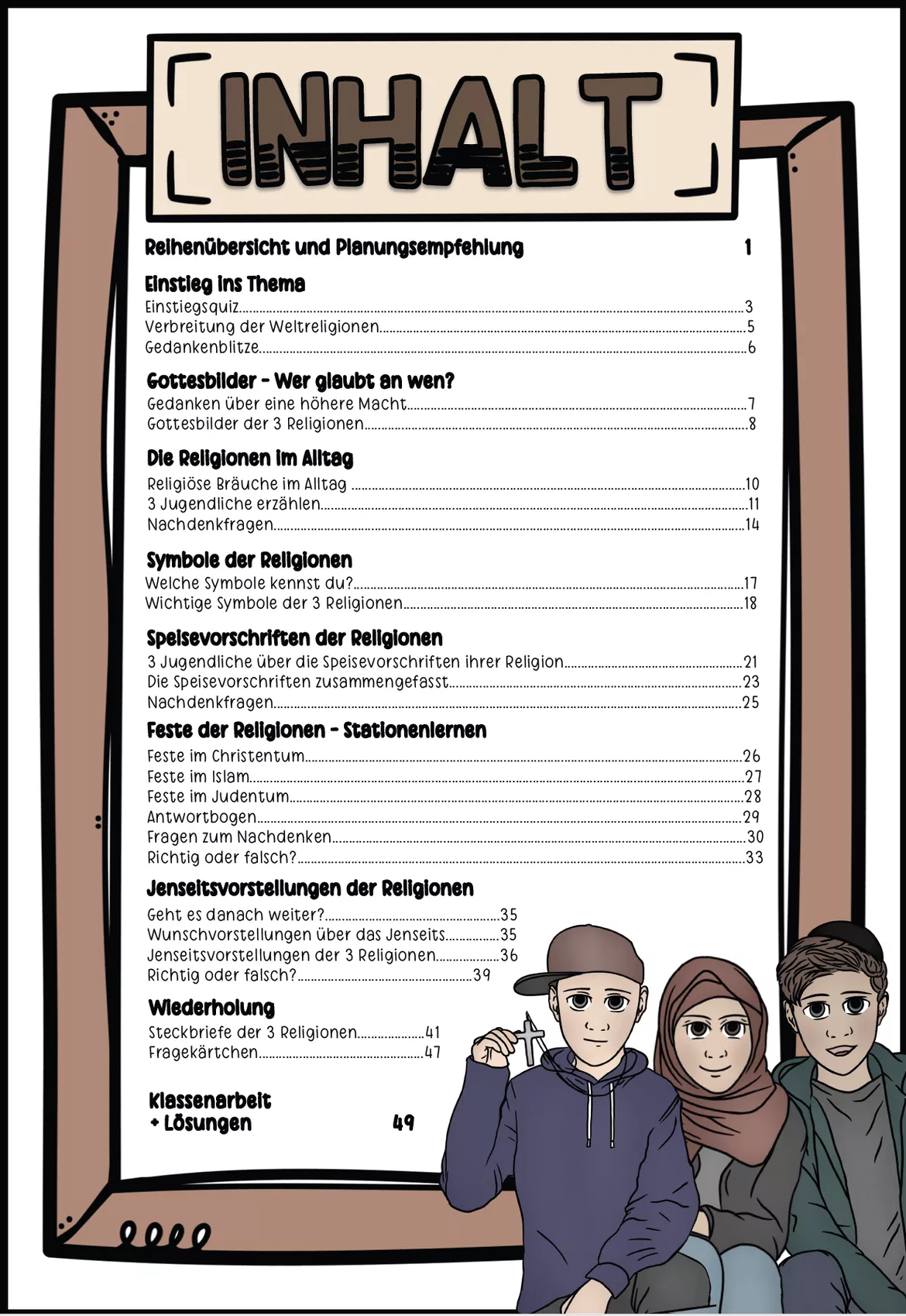 Bild in der Beschreibung des Unterrichtsmaterials Weltreligionen | Christentum, Judentum und Islam | Unterrichtsreihe Ethik Klasse 5-7 von Sir Tobey - Ethik mit Klasse #1