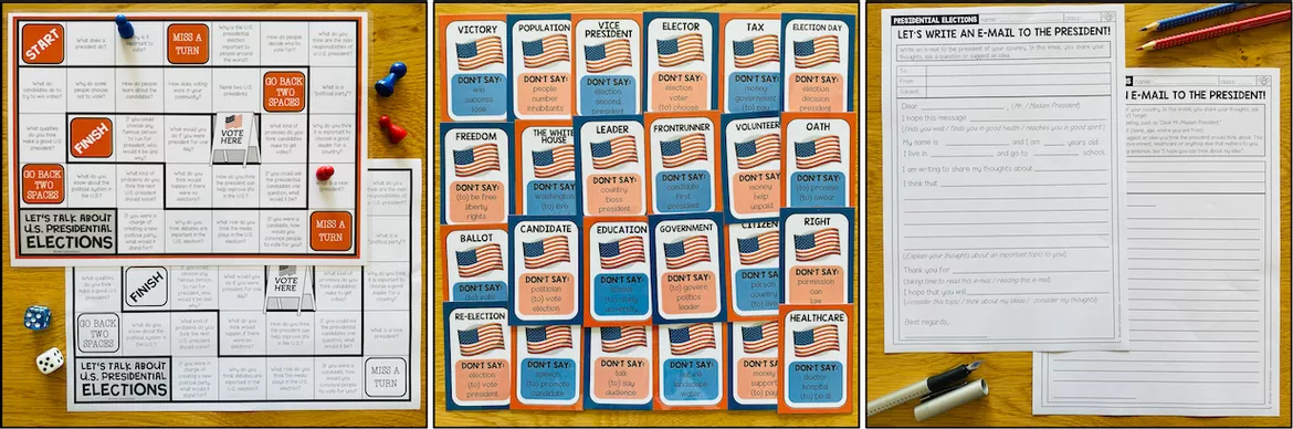 Bild in der Beschreibung des Unterrichtsmaterials US Presidential Elections Klasse 6, 7, 8, 9 – US Elections, Präsidentschaftswahlen USA, Electoral College, Wahlsystem USA, Arbeitsblätter | Materialpaket von Unterrichtmitspass #3