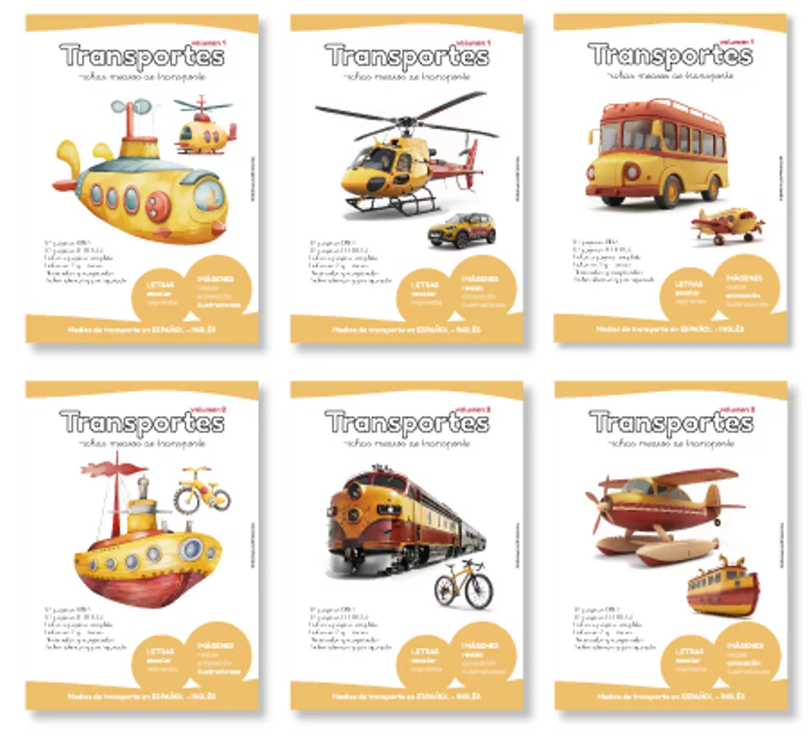 Bild in der Beschreibung des Unterrichtsmaterials PACK Fichas transportes LETRA LIGADA ES-EN von Lola Pirindola #1