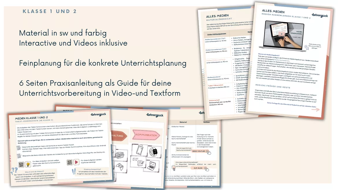 Bild in der Beschreibung des Unterrichtsmaterials Alles Medien_Medienprojekt für die Klasse 1 und 2 von Lehrerglück #6