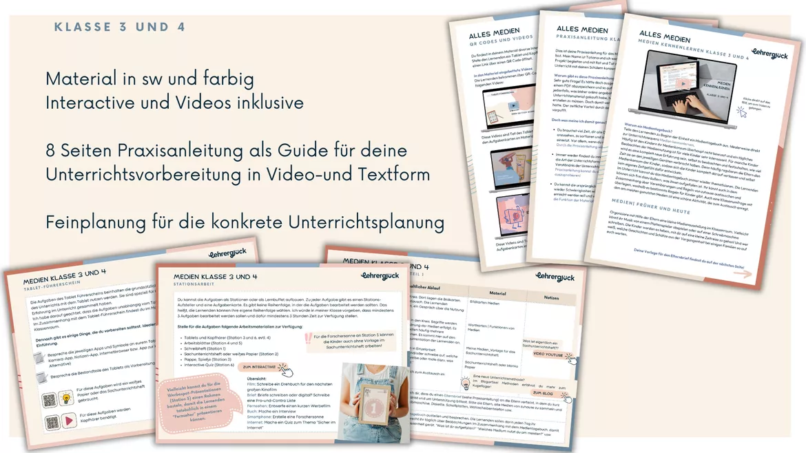 Bild in der Beschreibung des Unterrichtsmaterials Alles Medien_Medienprojekt für die Klassen 3 und 4 von Lehrerglück #7
