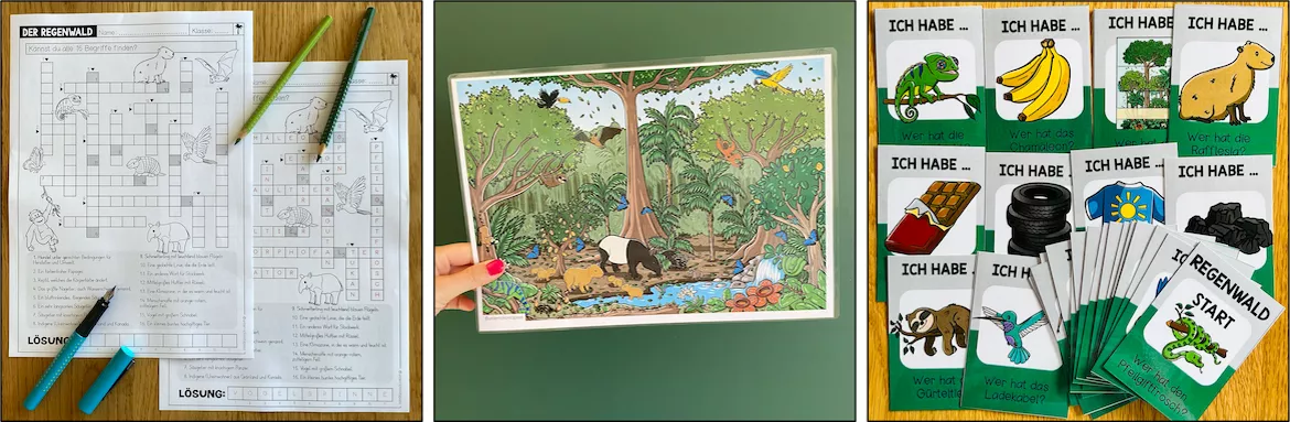 Bild in der Beschreibung des Unterrichtsmaterials Regenwald – Erdkunde, tropischer Regenwald, Tiere und Pflanzen, Produkte aus dem Regenwald, Klasse 3, 4, 5, Sachunterricht, Biologie | Materialpaket von Unterrichtmitspass #6