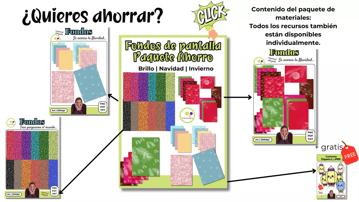 Bild in der Beschreibung des Unterrichtsmaterials Fondos | Purpurina | Papel pintado | purpurina von Lernfitness #1