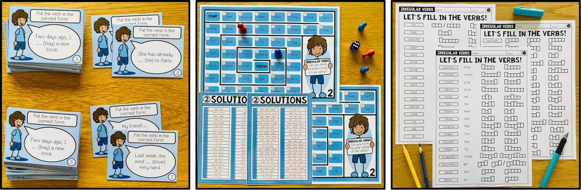 Bild in der Beschreibung des Unterrichtsmaterials IRREGULAR VERBS - ENGLISH BUNDLE von MyTeachingFactory #3