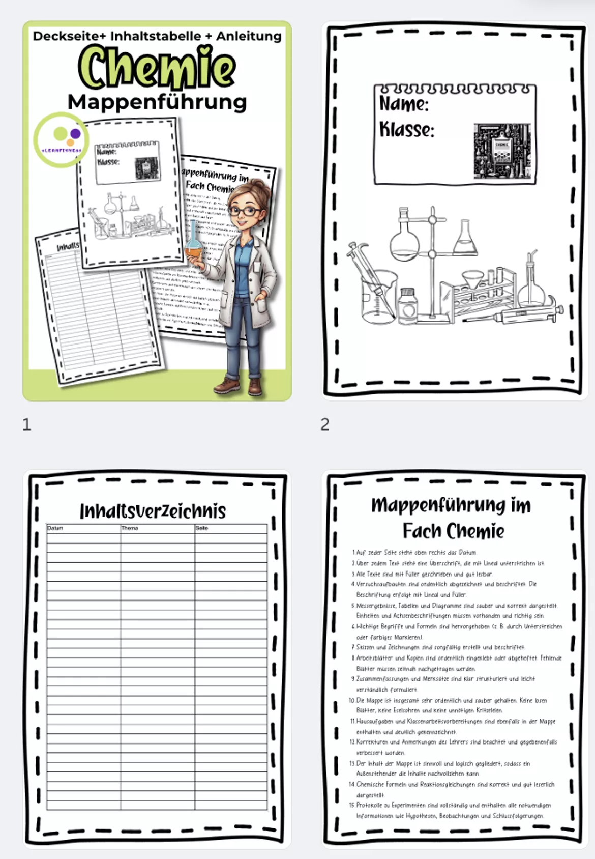 Bild in der Beschreibung des Unterrichtsmaterials Freebie: Mappenführung | Heftführung im Chemieunterricht von Lernfitness #1