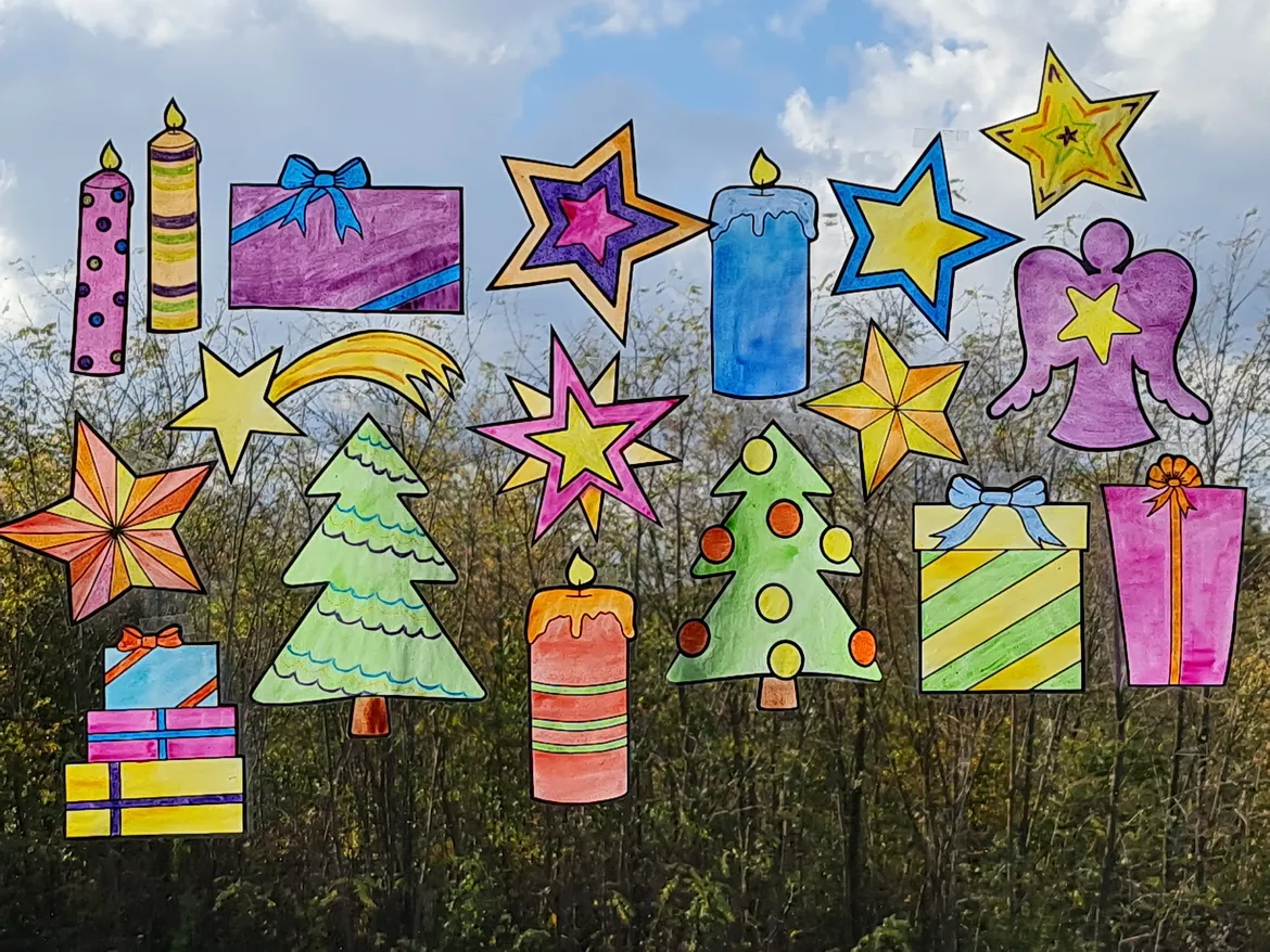 Fensterbilder WEIHNACHTEN – Unterrichtsmaterial im Fach Kunst