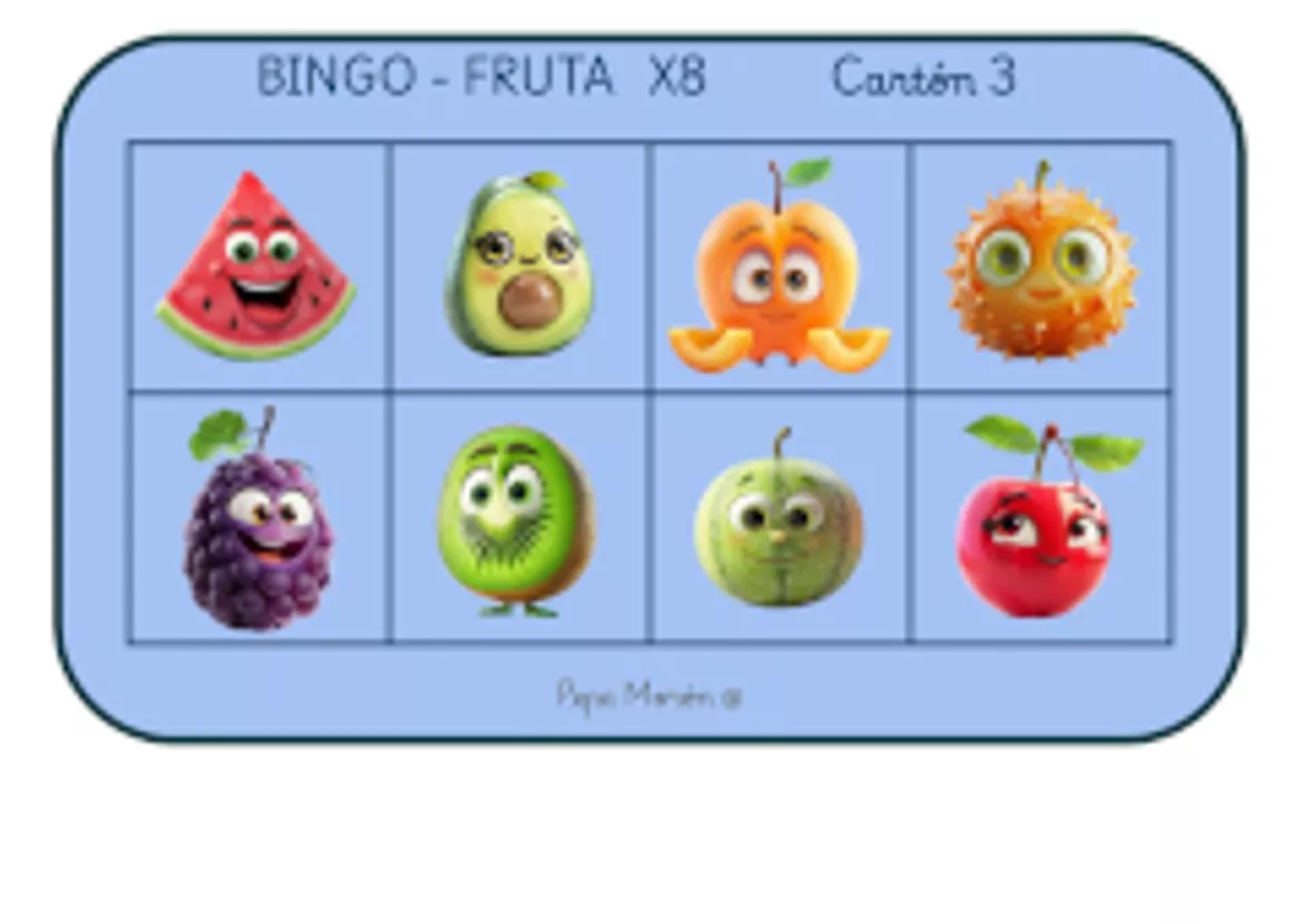 Bild in der Beschreibung des Unterrichtsmaterials BINGO FRUTA X8 von Pepa Morón #1