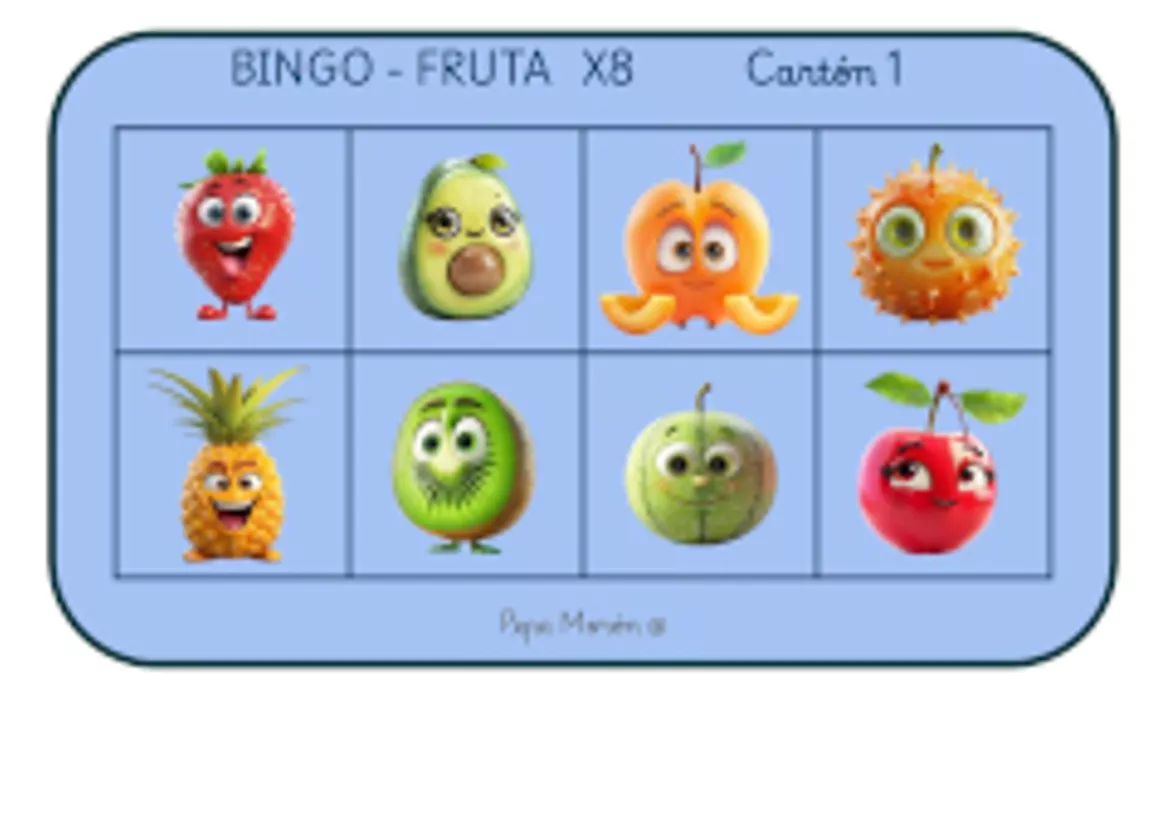 Bild in der Beschreibung des Unterrichtsmaterials BINGO FRUTA X8 von Pepa Morón #2