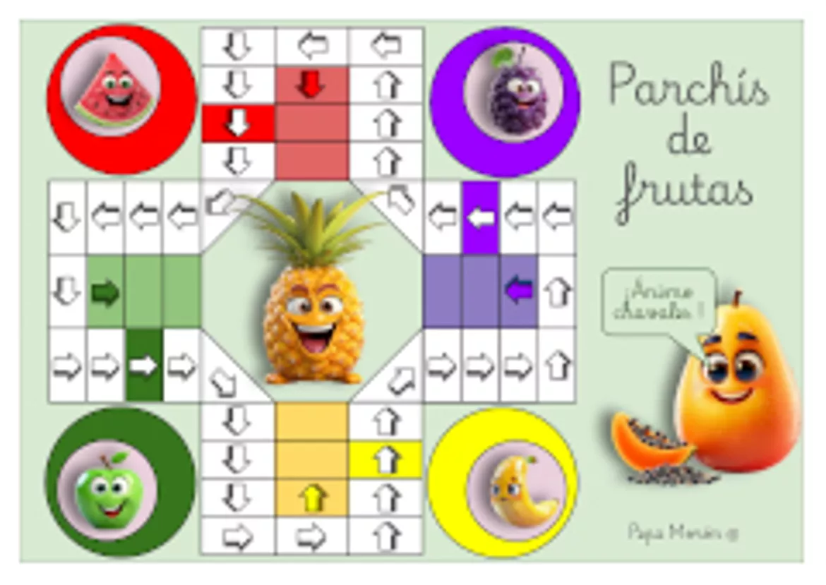 Bild in der Beschreibung des Unterrichtsmaterials Tableros de juegos de mesa de frutas von Pepa Morón #1