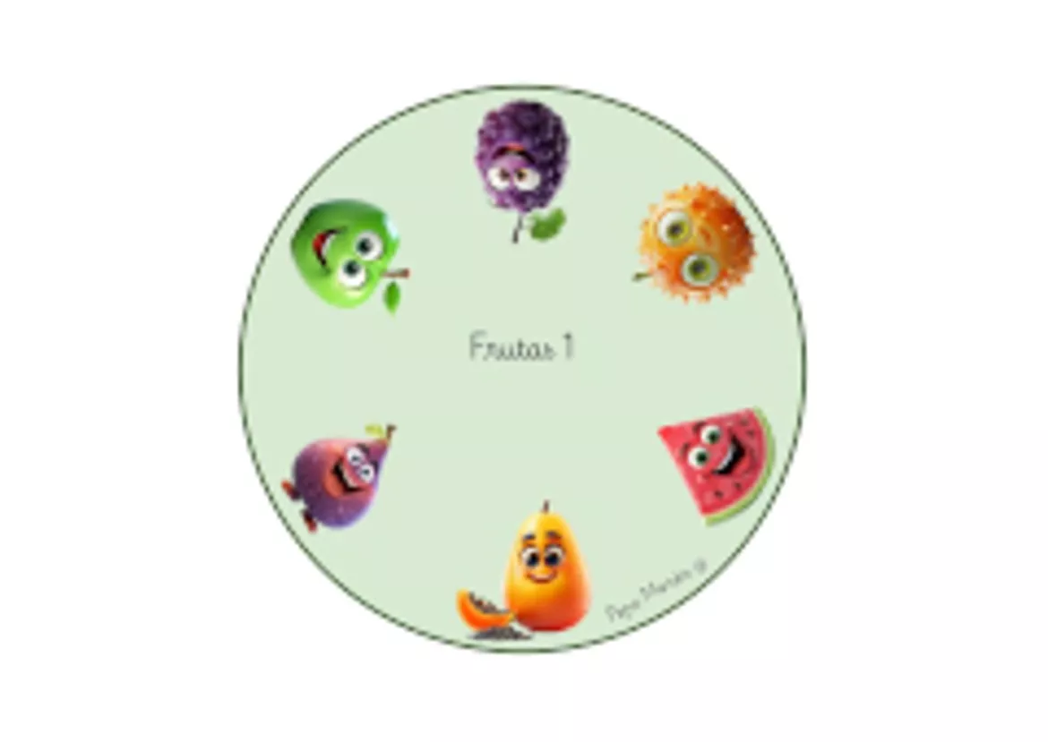 Bild in der Beschreibung des Unterrichtsmaterials Ruletas de vocabulario de frutas von Pepa Morón #1