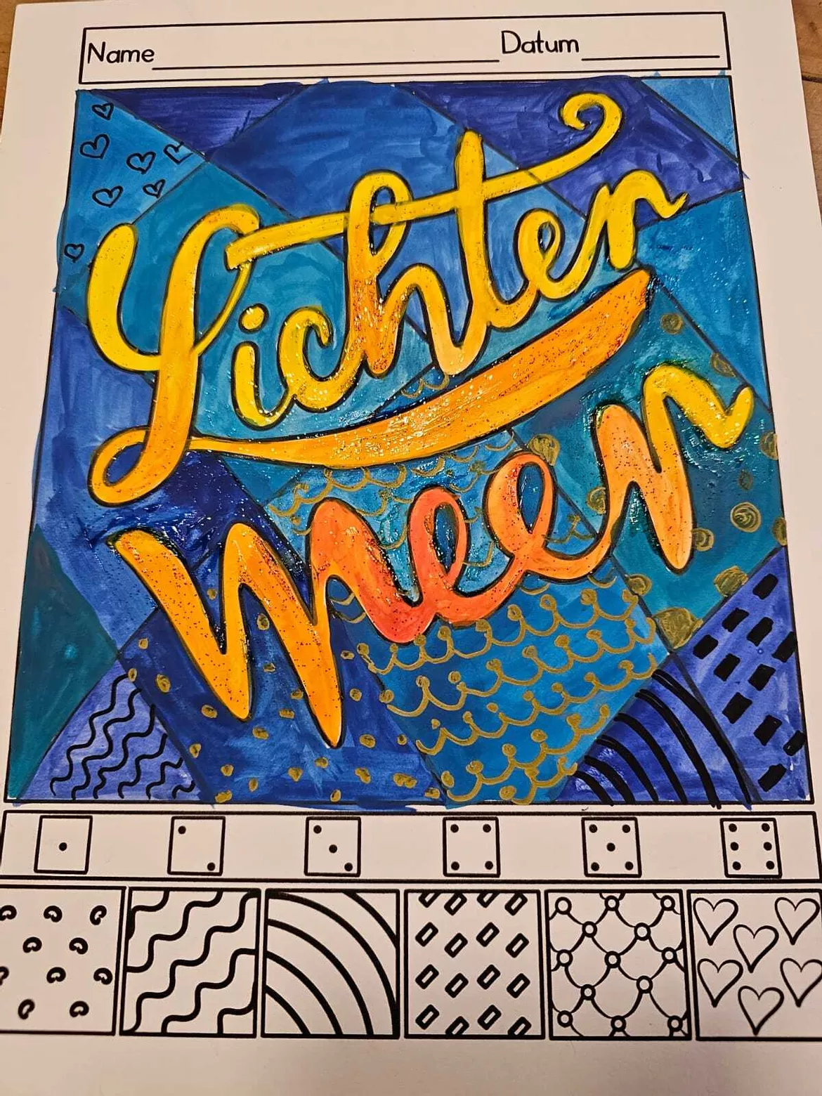 Bild in der Beschreibung des Unterrichtsmaterials Weihnachten Popart Ausmalbilder Kunststunde von kreativ lernen #2