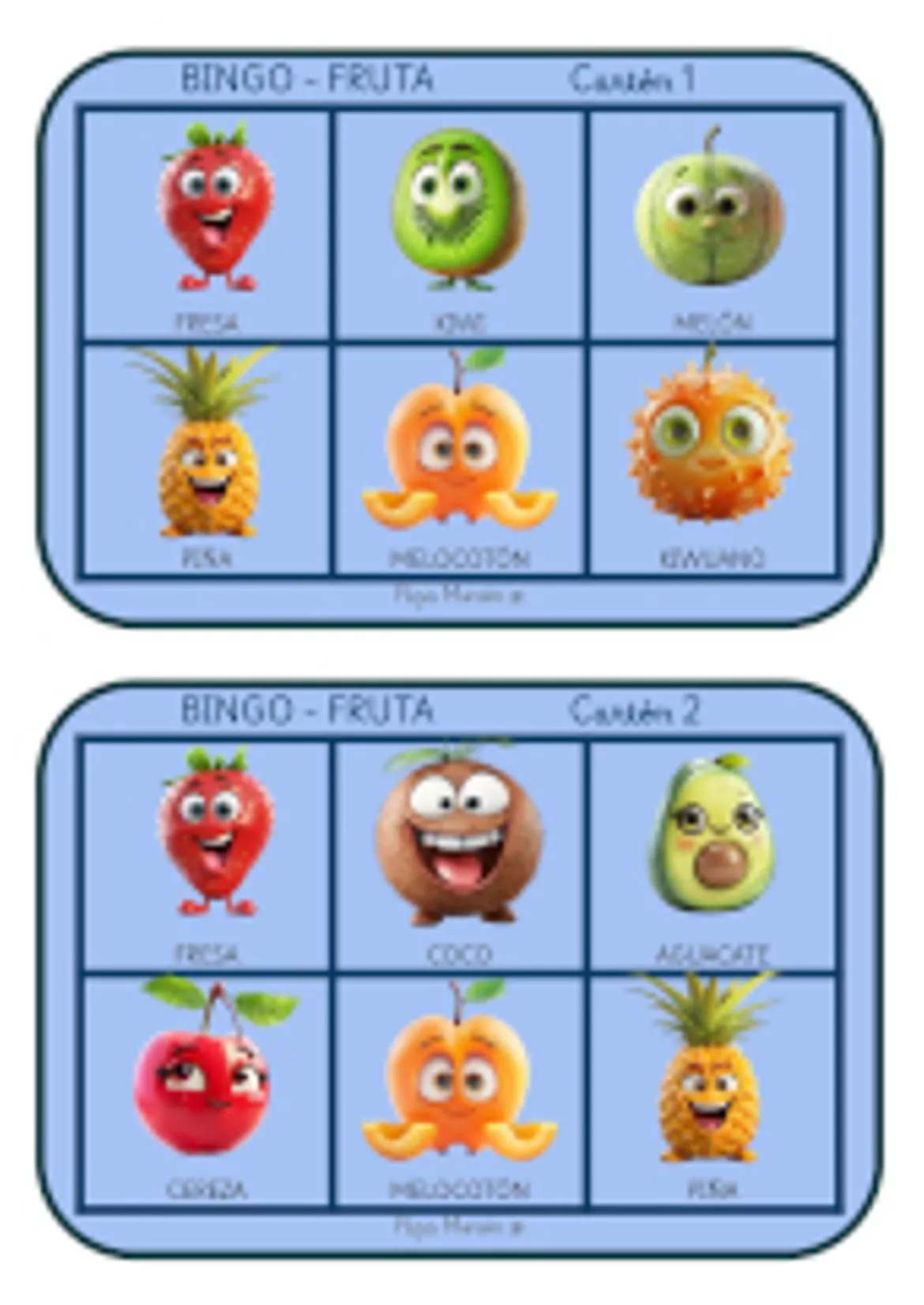 Bild in der Beschreibung des Unterrichtsmaterials BINGO FRUTA X6 von Pepa Morón #3
