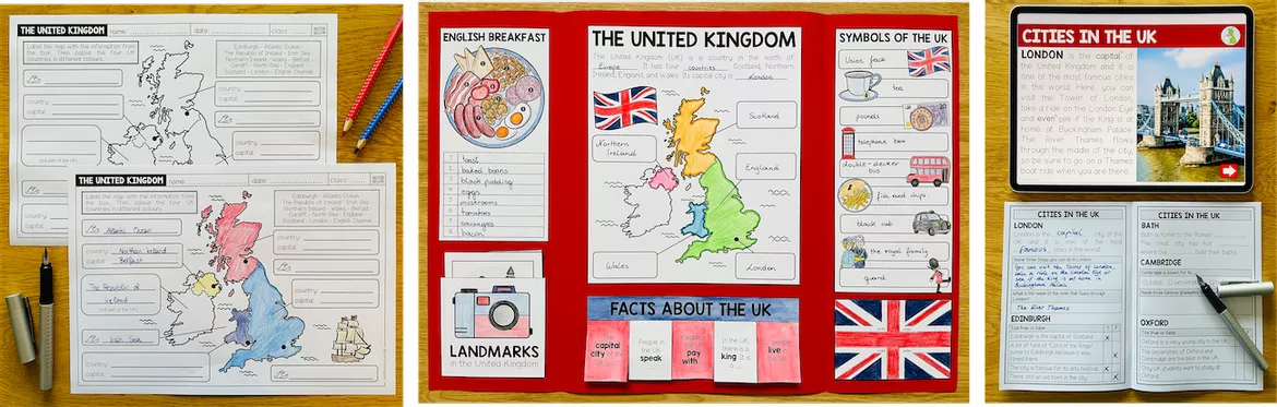 Bild in der Beschreibung des Unterrichtsmaterials United Kingdom / UK / England / Vereinigtes Königreich – Englisch, Landeskunde, Materialpaket, Kultur, Sehenswürdigkeiten, Geschichte, Geografie, Reading, Vocabulary, Wortschatz | Unterrichtseinheit, Klasse 5, 6, 7, 8, Sekundarstufe von Unterrichtmitspass #4