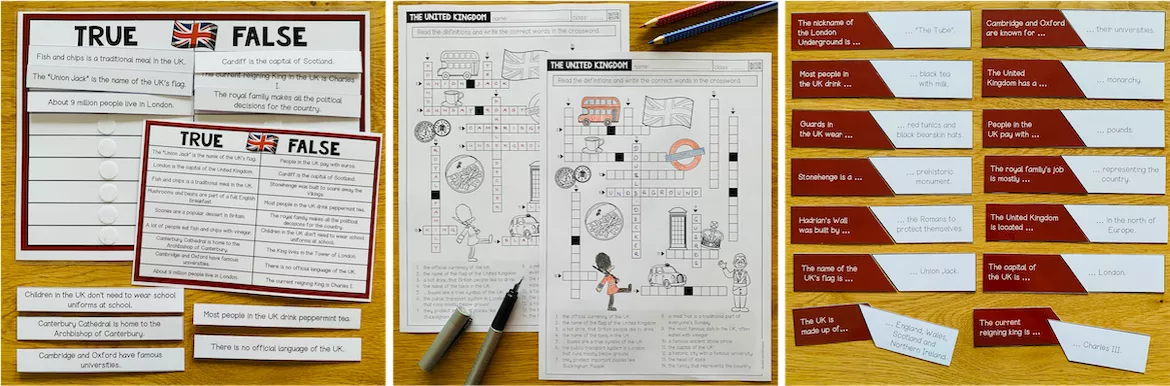 Bild in der Beschreibung des Unterrichtsmaterials United Kingdom / UK / England / Vereinigtes Königreich – Englisch, Landeskunde, Materialpaket, Kultur, Sehenswürdigkeiten, Geschichte, Geografie, Reading, Vocabulary, Wortschatz | Unterrichtseinheit, Klasse 5, 6, 7, 8, Sekundarstufe von Unterrichtmitspass #6
