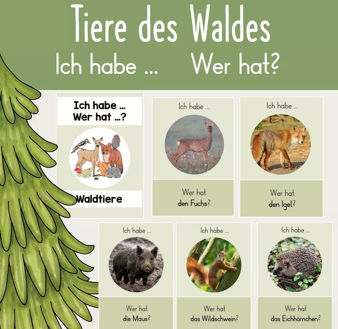 Bild in der Beschreibung des Unterrichtsmaterials Tiere des Waldes - Ich habe ...! Wer hat? von FreuleinBerg #1