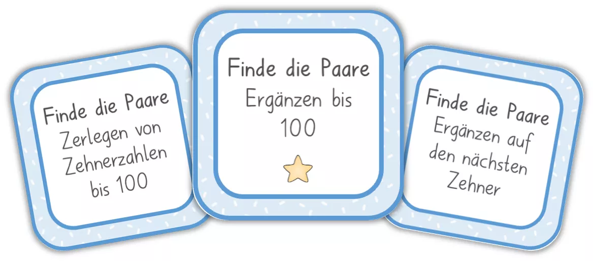 Bild in der Beschreibung des Unterrichtsmaterials Finde die Paare - Zerlegen und Ergänzen Zahlenraum bis 100 - Mathe 2. Klasse von Kreadura #1