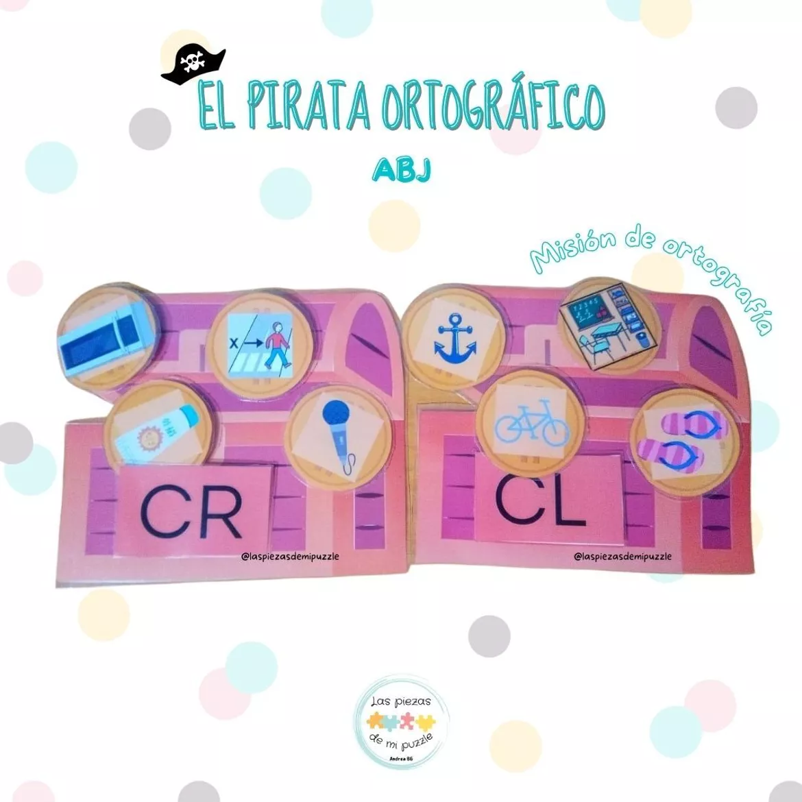 Bild in der Beschreibung des Unterrichtsmaterials SÍLABAS TRABADAS CR-CL - Pirata ortográfico von Andrea Buenaga - @laspiezasdemipuzzle #1
