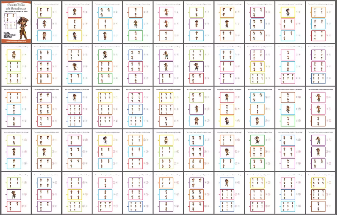 Bild in der Beschreibung des Unterrichtsmaterials Quantités et Nombres PIRATES Vol. 2 von Lola Pirindola #1