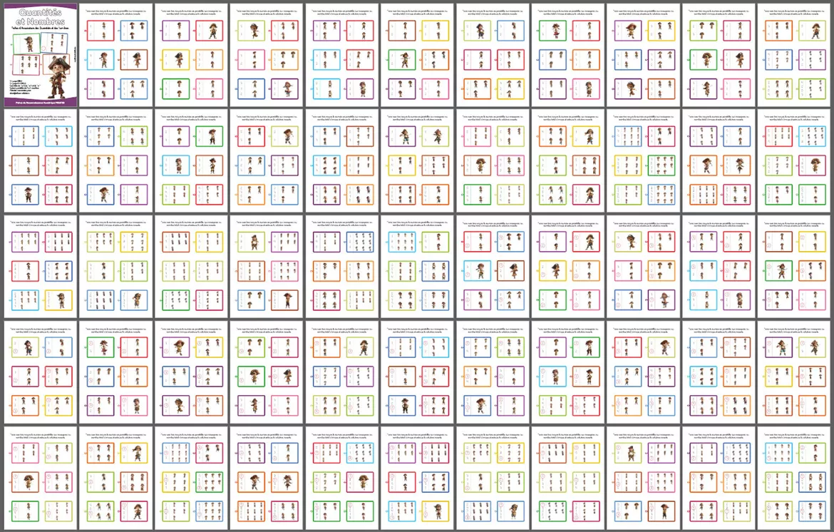 Bild in der Beschreibung des Unterrichtsmaterials Quantités et Nombres PIRATES Vol. 1 von Lola Pirindola #1