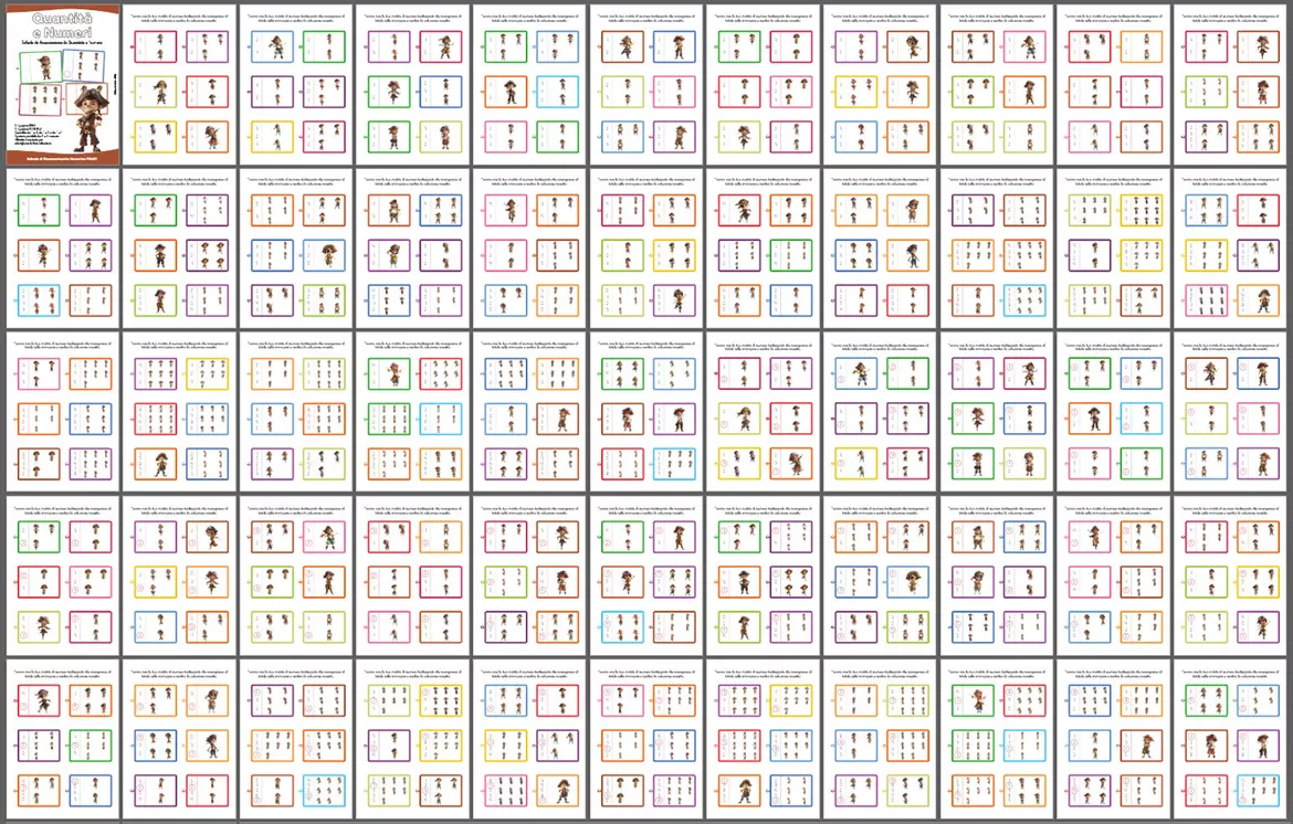 Bild in der Beschreibung des Unterrichtsmaterials Quantità e Numeri PIRATI Vol. 1 von Lola Pirindola #1