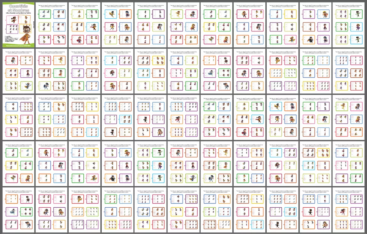 Bild in der Beschreibung des Unterrichtsmaterials Quantités et Nombres SUPER-HÉROS Vol. 1 von Lola Pirindola #1