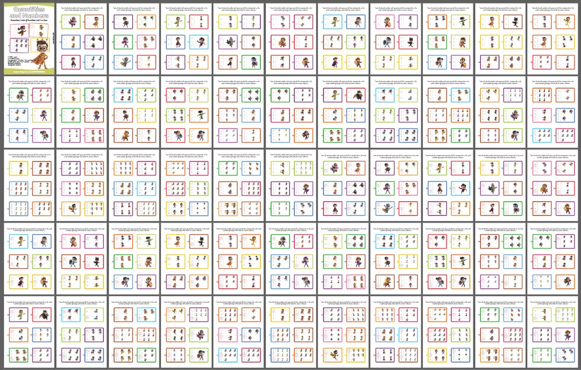 Bild in der Beschreibung des Unterrichtsmaterials Quantità e Numeri SUPEREROI INGLESE Vol. 1 von Lola Pirindola #1