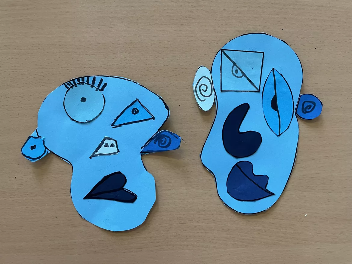 Bild in der Beschreibung des Unterrichtsmaterials Pablo Picasso: Collage Gesichter von Lehrergeflüster #1
