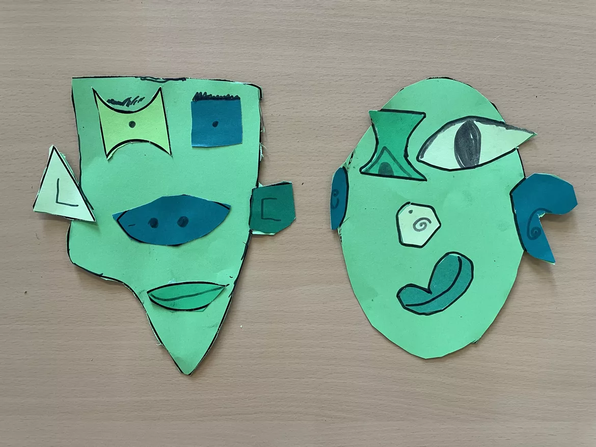 Bild in der Beschreibung des Unterrichtsmaterials Pablo Picasso: Collage Gesichter von Lehrergeflüster #2